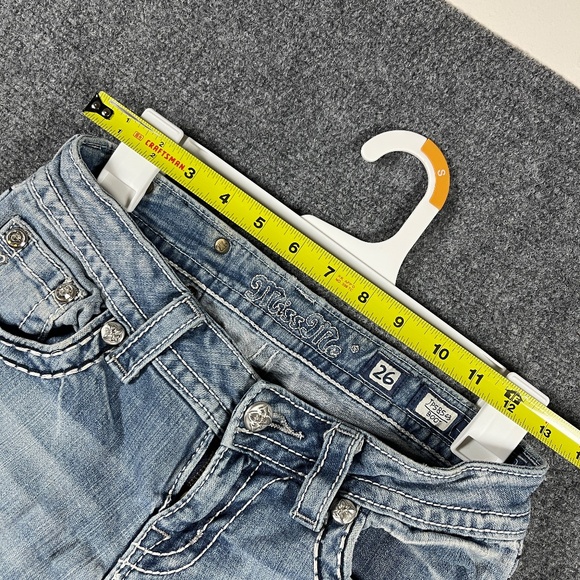 Vintage Y2K Miss Me JP5854B Boot Cut Jeans Size 26 Distressed Light Wash #1191 - Picture 8 of 12